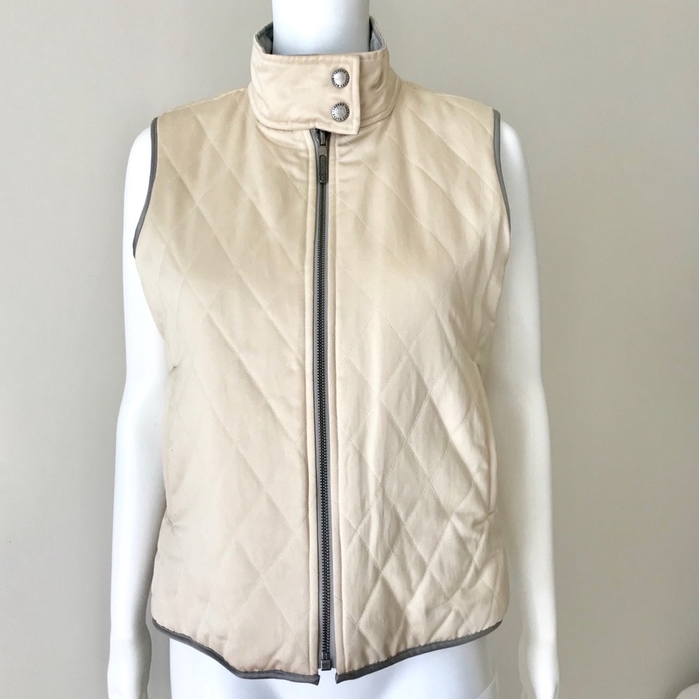LAUREN Reversible Quilted Mockneck Zip-Up Vest P/M - Picture 6 of 10